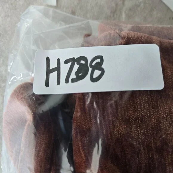 Velour Flare Pant XS Brown High Waist Pull on Stretchy Pintuck Trouser Retro 70s - Picture 12 of 12